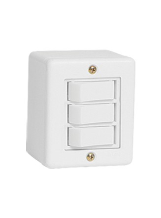 INTERRUPTOR 3S SIMPLES SOBREPOR SISTEMA X BRANCO - ILUMI