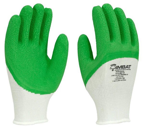 LUVA SEGURANÇA TRICOTADA LATEX VERDE  Nº09 - IMBAT