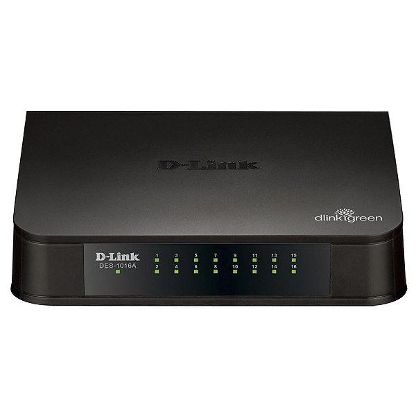 Switch, D-LINK, Fast-Ethernet 16 portas - DES-1016A