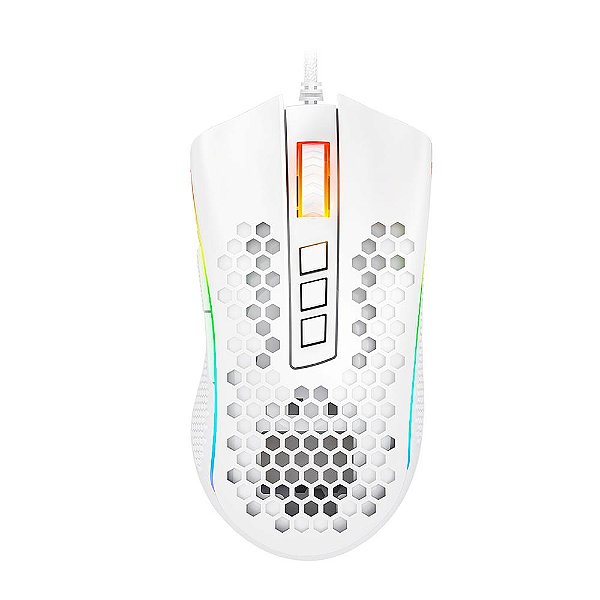 Mouse Gamer Redragon Storm Elite, 16000DPI, Chroma Mark II, Sensor Pixart 3389, 8 Botões, USB, Lunar White - M988W-RGB