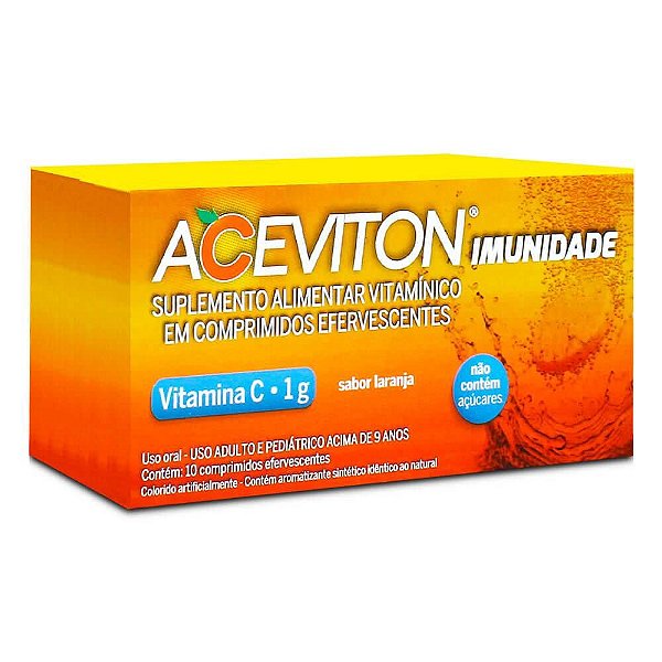 Aceviton Imunidade Sabor Laranja 10 Comprimidos Efervescentes