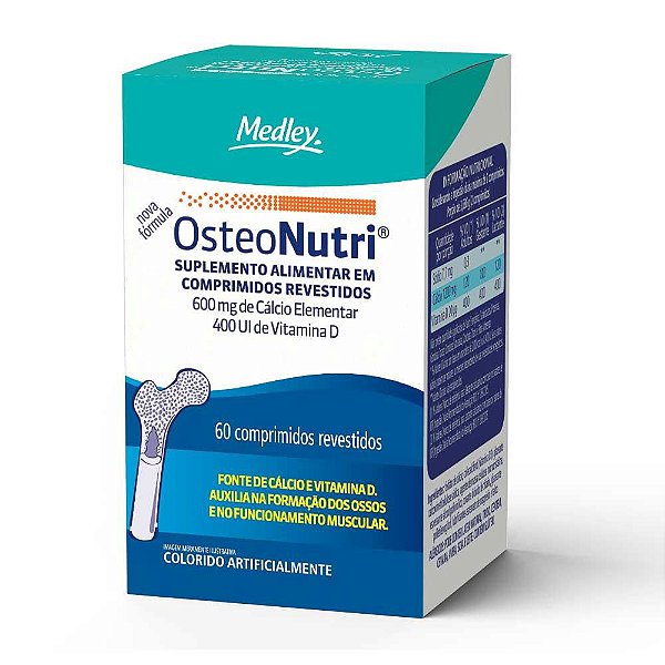 Suplemento Alimentar Osteonutri 600mg + 400UI 60 Comprimidos