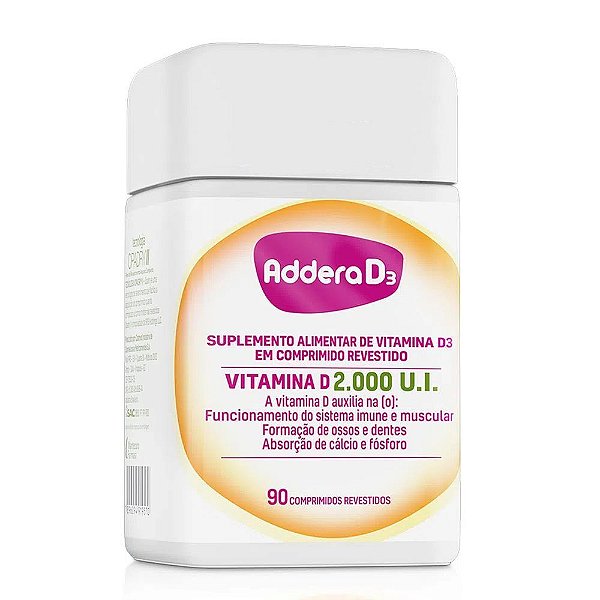 Suplemento Addera D3 2.000UI 90 Comprimidos Revestidos