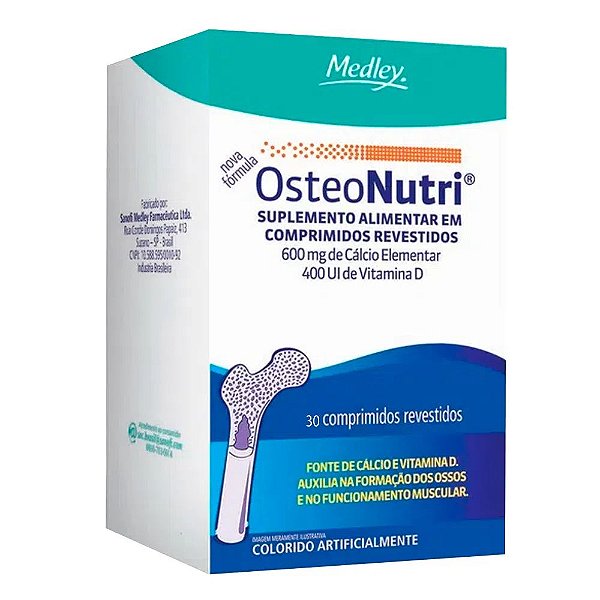 Suplemento Alimentar Osteonutri 600mg + 400UI 30 Comprimidos