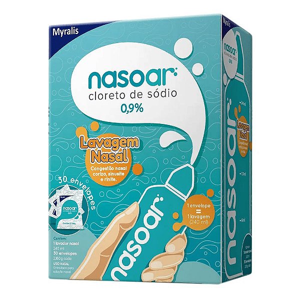 Nasoar 0,9% 240mL Solução  + 30 Envelopes 2,160g Granulado