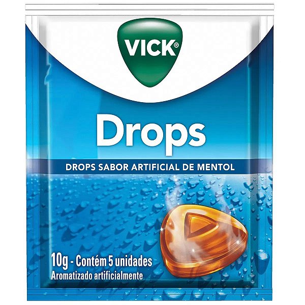 Pastilhas Drops Vick Mentol Envelope De 10g Com 5 Unidades