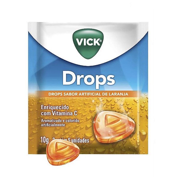 Pastilhas Drops Vick Laranja Envelope De 10g Com 5 Unidades