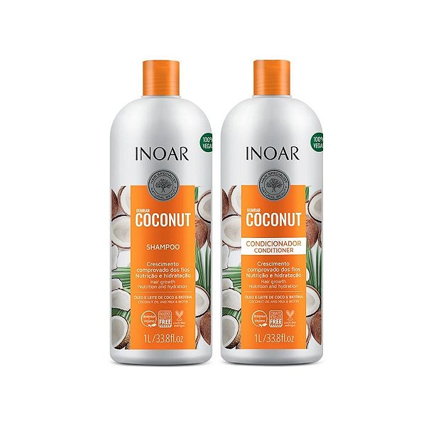 Kit Inoar Bombar Coconut Shampoo 1L + Condicionador 1L