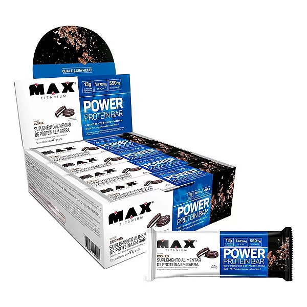 Barra Power Protein Bar Cookies 12 Unidades De 41g