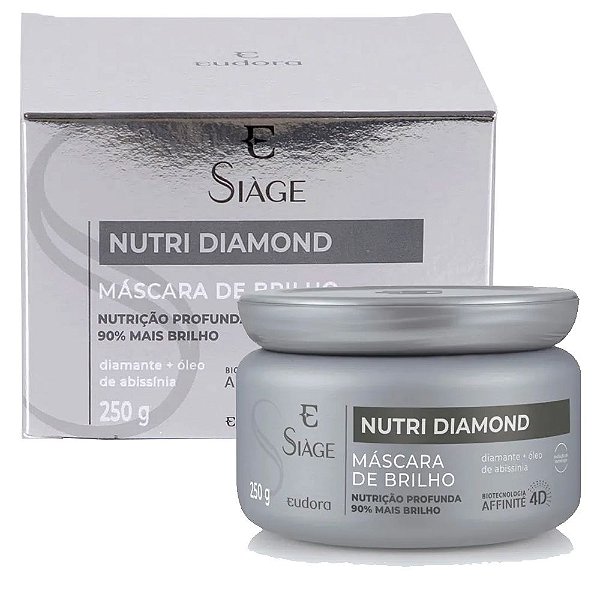 Máscara De Brilho Capilar Eudora Siàge Nutri Diamond 250g