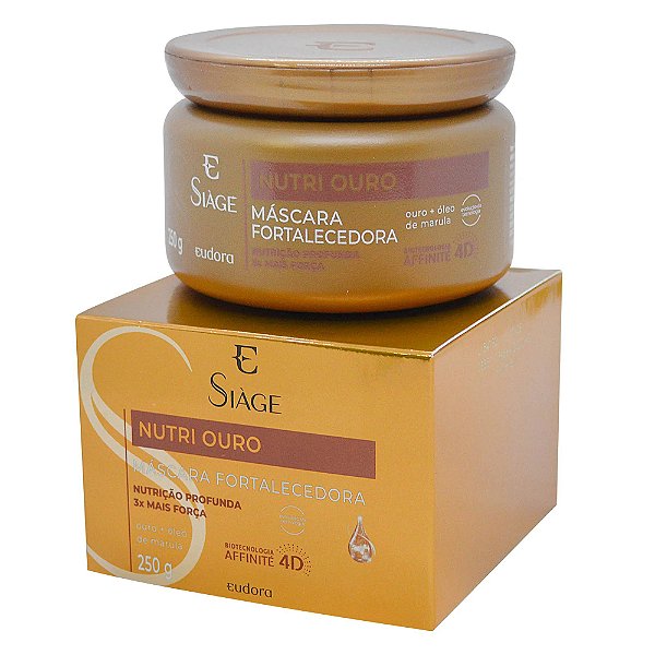 Máscara Fortalecedora Capilar Eudora Siàge Nutri Ouro 250g