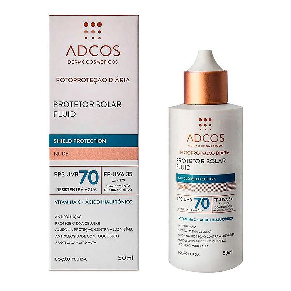 Protetor Solar Adcos Fluid Shield Protection FPS70 Nude 50ml