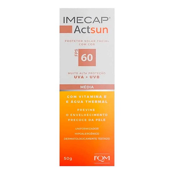 Protetor Solar Facial Imecap Actsun FPS60 Pele Média 50g