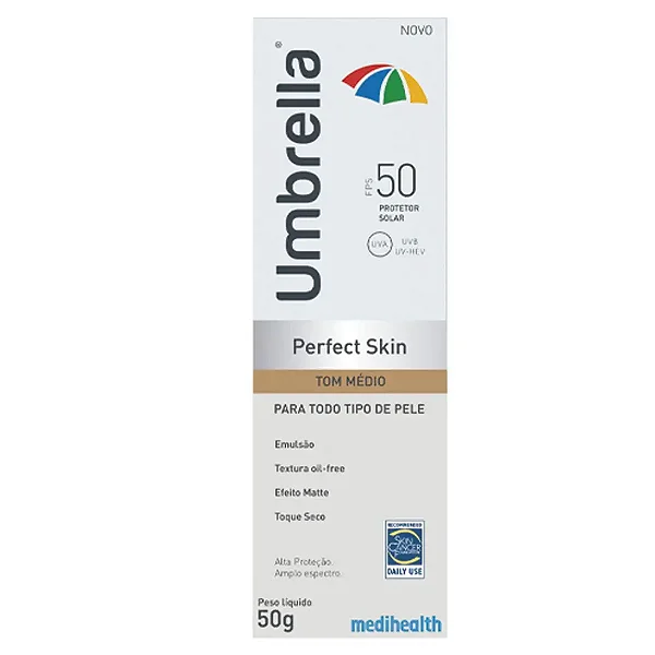 Protetor Solar Umbrella Perfect Skin FPS50 Tom Médio 50g
