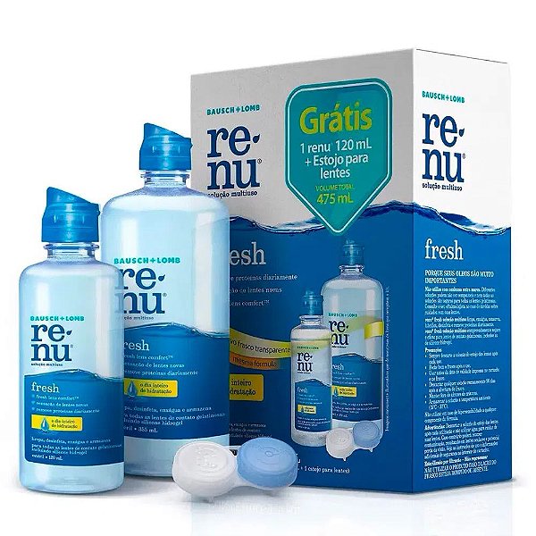Kit De Solução Para Lentes De Contato Renu Fresh 475ml Bausch + Lomb
