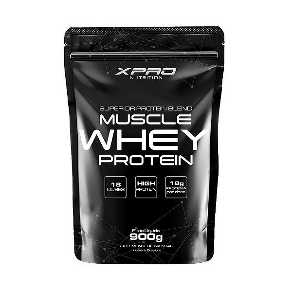 Suplemento Em Pó XPro Muscle Whey Protein Morango Refil 900g