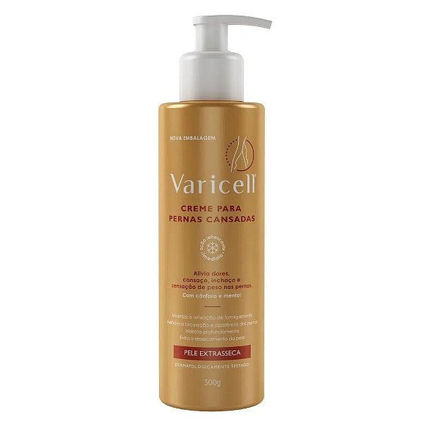 Varicell Creme Para Pernas Cansadas Pele Extrasseca 300g