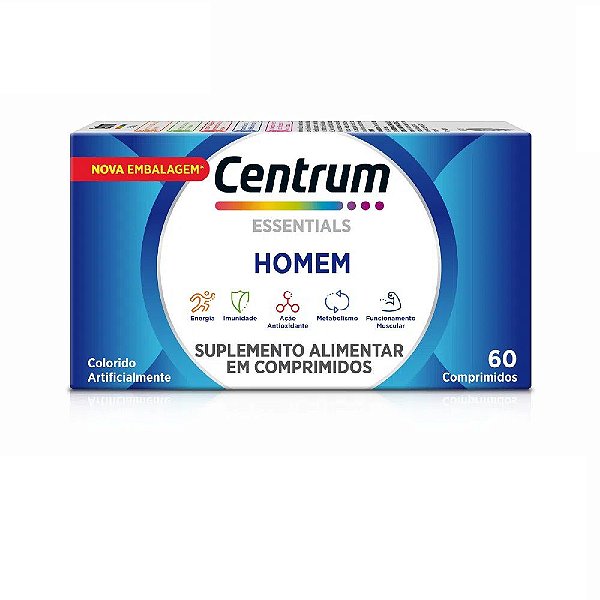 Suplemento Alimentar Centrum Essentials Homem 60 Comprimidos