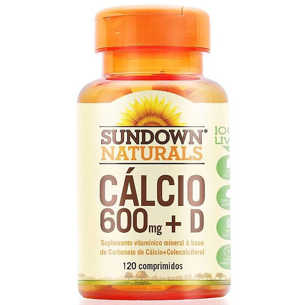 Suplemento Alimentar Sundown Naturals Cálcio 600mg + Vitamina D 120 Comprimidos