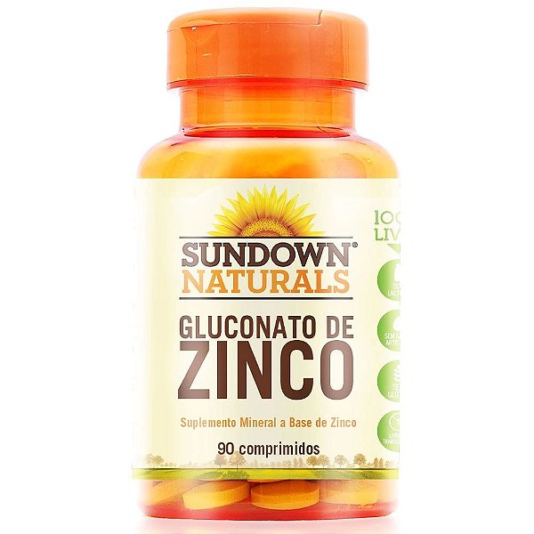 Suplemento Alimentar Sundown Naturals Gluconato De Zinco 90 Comprimidos