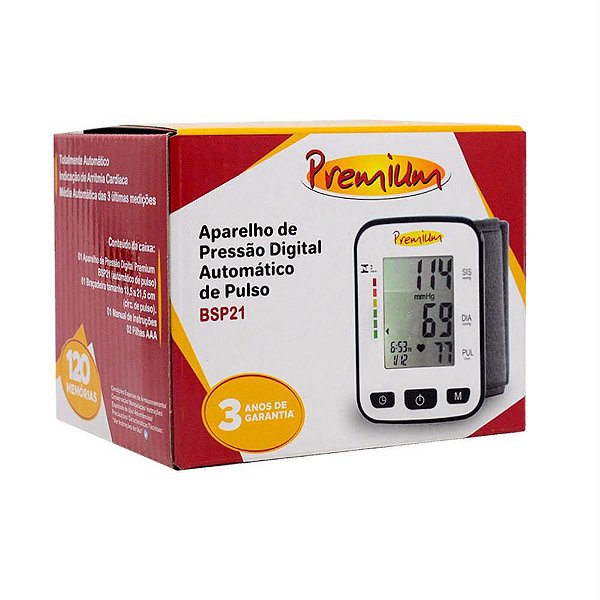 Aparelho De Pressão Digital Automático De Pulso BSP21 Premium