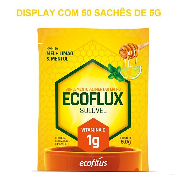 Suplemento Em Pó Ecoflux Solúvel Ecofitus Display Com 50 Sachês De 5g Cada