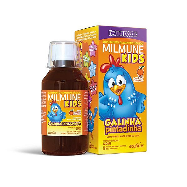 Suplemento Líquido Milmune Kids Ecofitus Sabor Laranja Com Caramelo 120ml