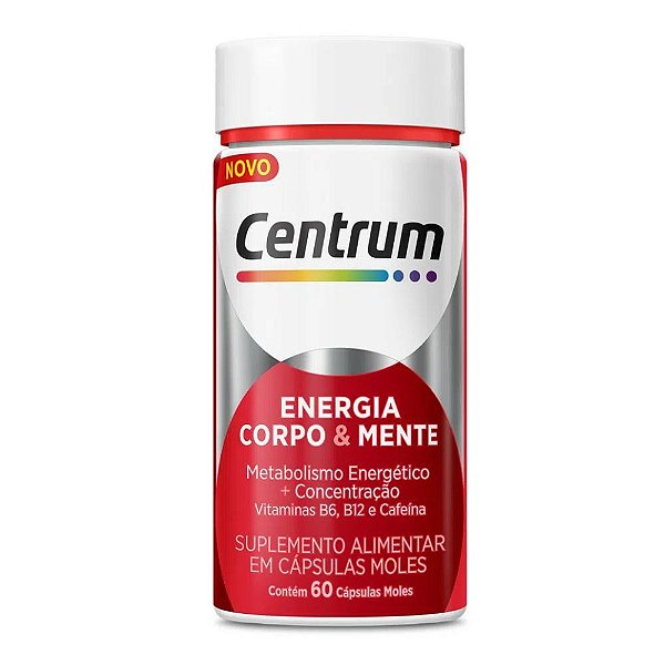 Suplemento Alimentar Centrum Energia Corpo E Mente 60 Cápsulas Moles