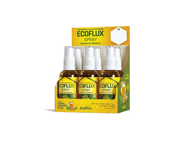 Ecoflux Spray Menta, Gengibre E Mel 6 Unidades De 30ml Cada
