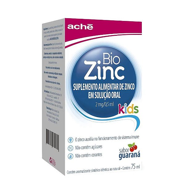 Suplemento Alimentar Líquido BioZinc Kids Sabor Guaraná 75ml