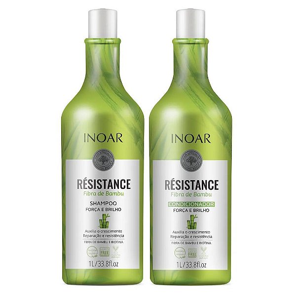 Kit Inoar Résistance Fibra De Bambu Shampoo + Condicionador Com 1L Cada