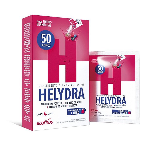 Suplemento Em Pó Helydra Frutas Vermelhas 4 Sachês De 8,5g Cada