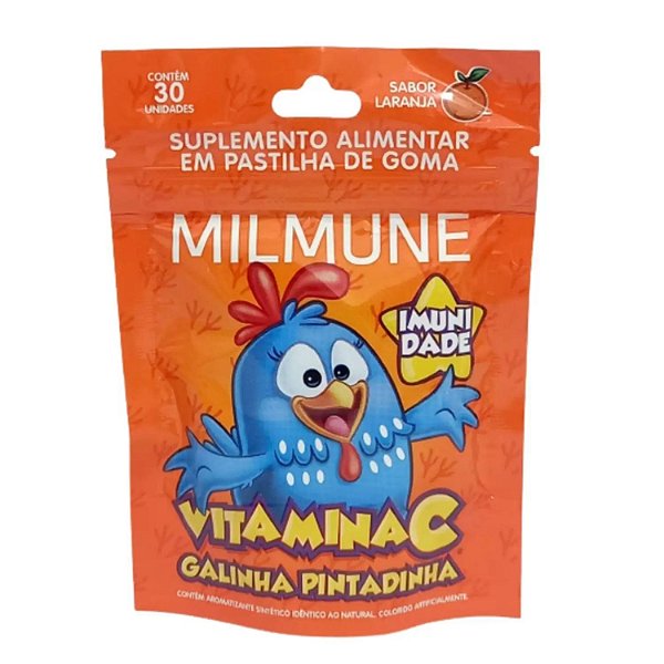 Goma Milmune Vitamina C Galinha Pintadinha Laranja 30 Gomas