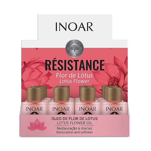 Óleo Capilar Inoar Résistance Flor De Lótus Display Com 12 Unidades De 7ml Cada