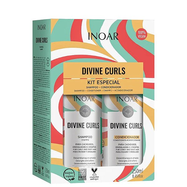 Kit Inoar Divine Curls Shampoo + Condicionador Com 250ml Cada
