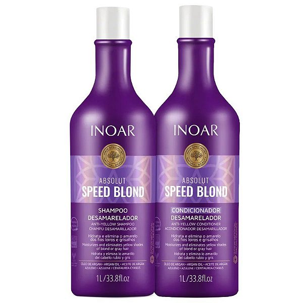 Kit Inoar Absolut Speed Blond Shampoo + Condicionador Com 1L Cada