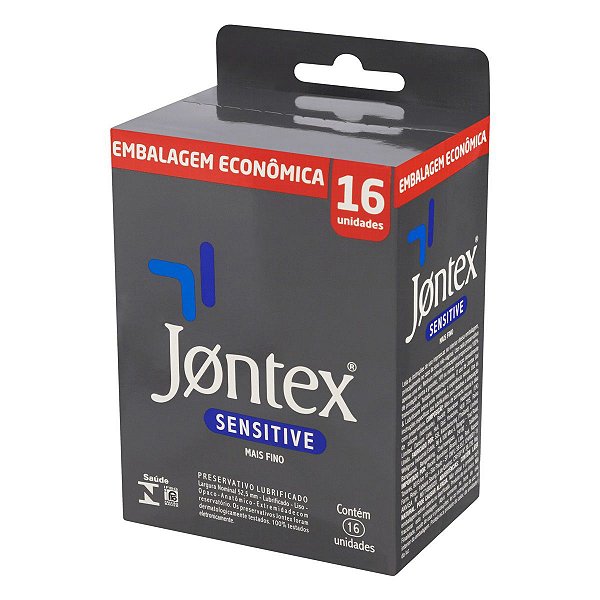 Preservativo Jontex Sensitive Mais Fino Com 16 Unidades