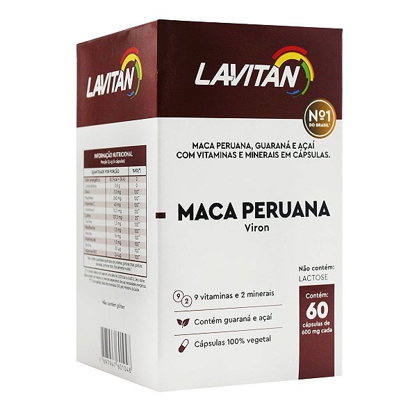 Suplemento Alimentar Lavitan Maca Peruana Viron 60 Cápsulas