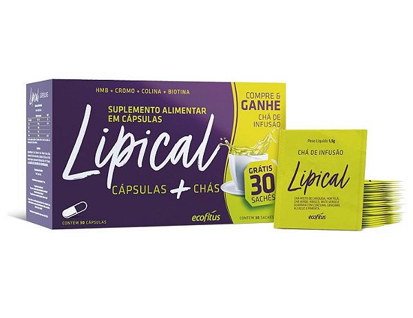Suplemento Alimentar Ecofitus Lipical 30 Cápsulas + 30 Sachês De Chá