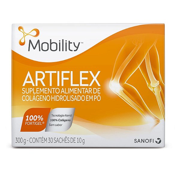 Suplemento Alimentar De Colágeno Hidrolisado Em Pó Mobility Artiflex Sem Sabor Com 30 Sachês De 10g Cada