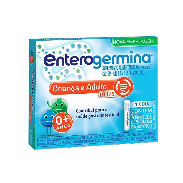 Enterogermina Plus Sem Sabor 5 Flaconetes Com 5ml Cada