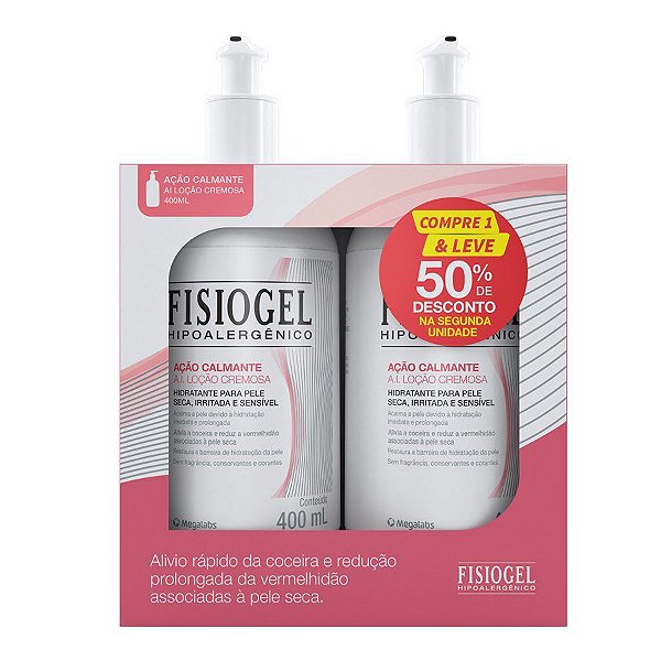 Kit Loção Cremosa Fisiogel A.I. Ação Calmante Com 2 Unidades De 400ml Cada