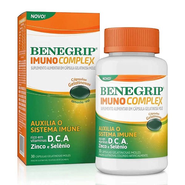 Suplemento Alimentar Benegrip Imuno Complex 30 Cápsulas Gelatinosas Moles