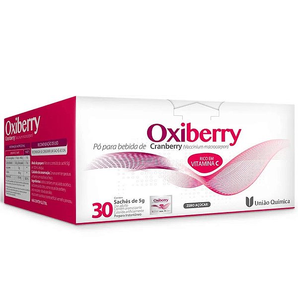 Oxiberry Pó Para Bebida de Cranberry 30 Sachês De 5g Cada