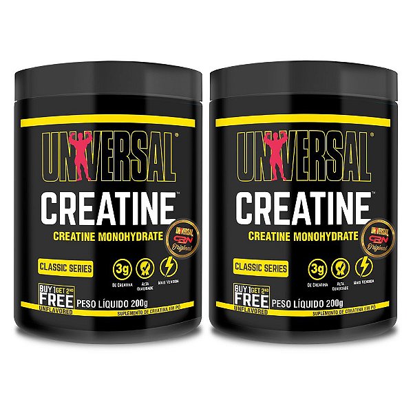 Kit Universal Nutrition Creatine 2 Potes Com 200g Cada