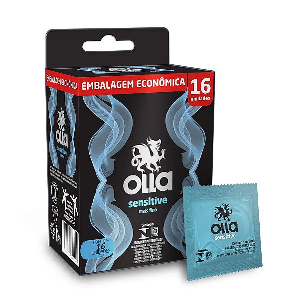 Preservativo Olla Sensitive Mais Fino Caixa Com 16 Unidades