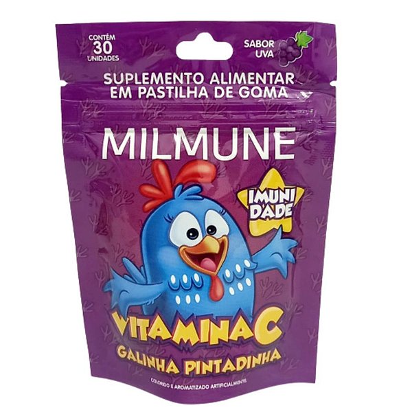 Goma Milmune Vitamina C Galinha Pintadinha Uva 30 Gomas