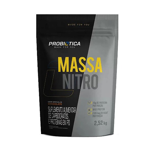 Suplemento Em Pó Probiótica Massa Nitro Chocolate Refil 2,52Kg