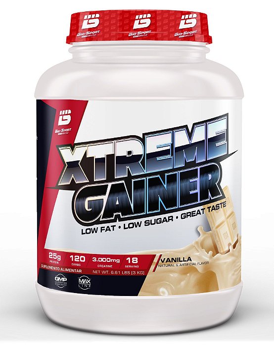 Suplemento Alimentar Hipercalórico Em Pó Bio Sport Xtreme Gainer Sabor Baunilha Pote 3kg