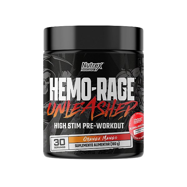 Suplemento Alimentar Em Pó NutreX Hemo-Rage Unleash Sabor Orange Mango 180g